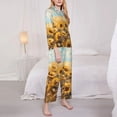 thumbnail image 3 of Picia Sunflower Field Bliss Pattern Women’s Long-Sleeve Sleepwear Set - Soft 2-Piece Loungewear with Pockets, Comfy PJs for Relaxing Nights-XX-Large, 3 of 7