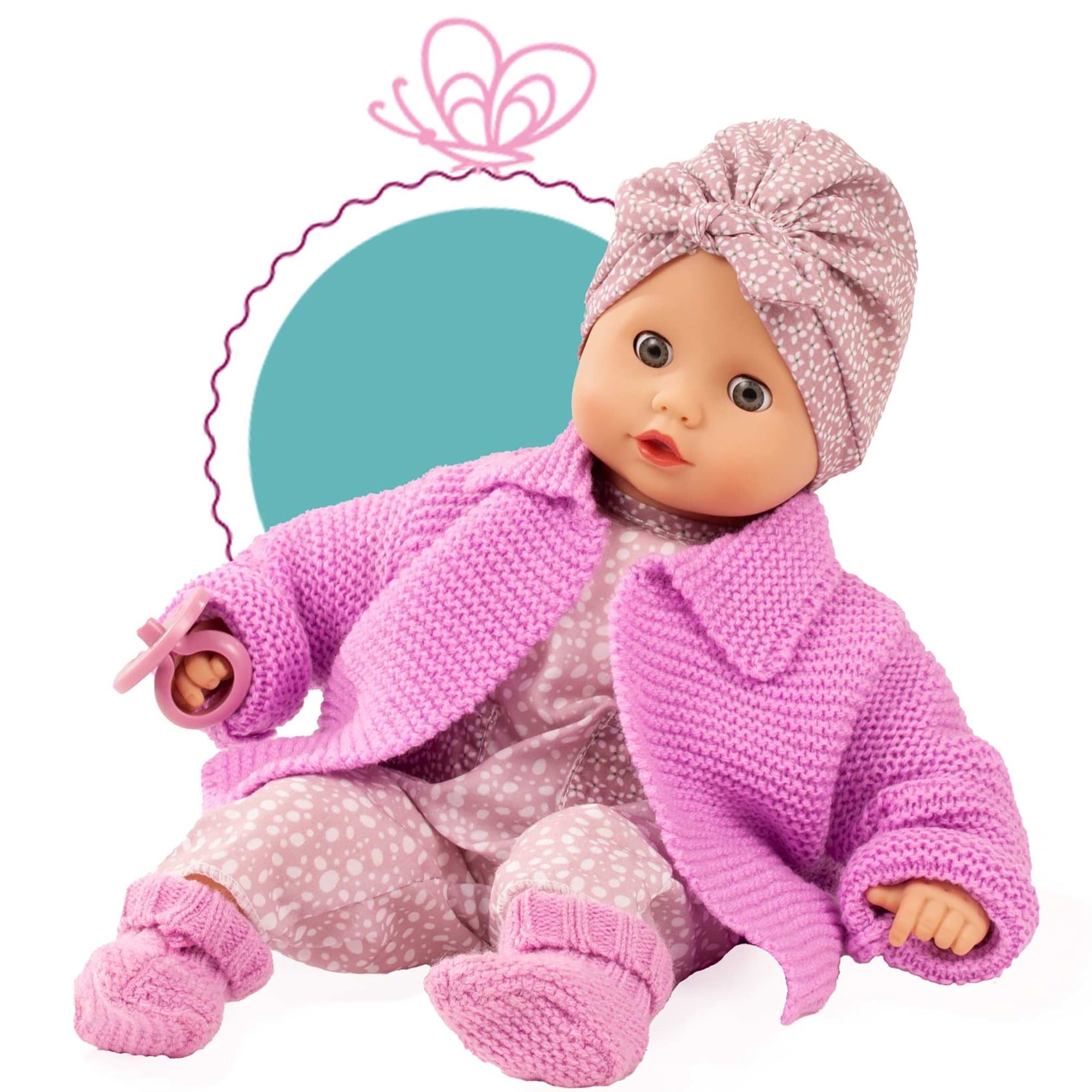 Gotz Muffin Soft Mood Bald Baby Doll with Blue Sleeping Eyes for Ages 18 Months and Up