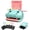 Cyan, variant on ARTLOX Sticky Notes Holder with Stencil, 3D Printed Animal Desk Organizer with Pen Rest, Frog, Seahorse or Highland Cow