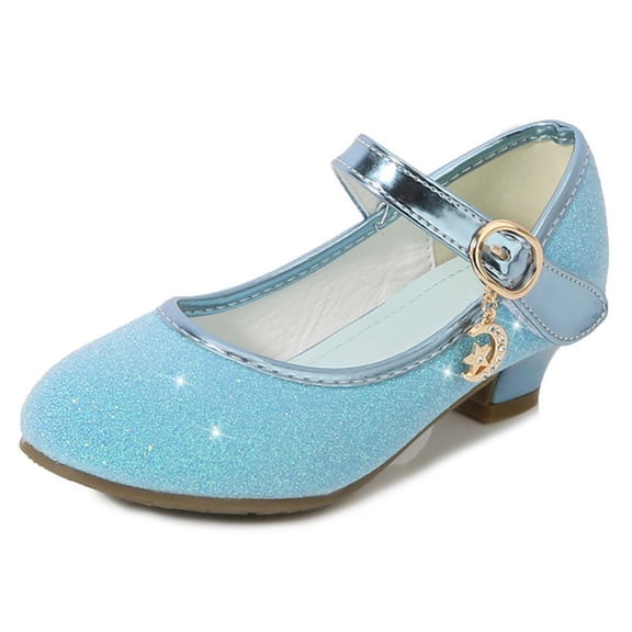 Girls Princess Shoes Sequin Party Shoe Girls' Mary Jane Shoes Bling Sandals Little Girl Sparkle Wedding Dress Up Shoe Cosplay Dance Shoes for Party Birthday Blue 2.5 M