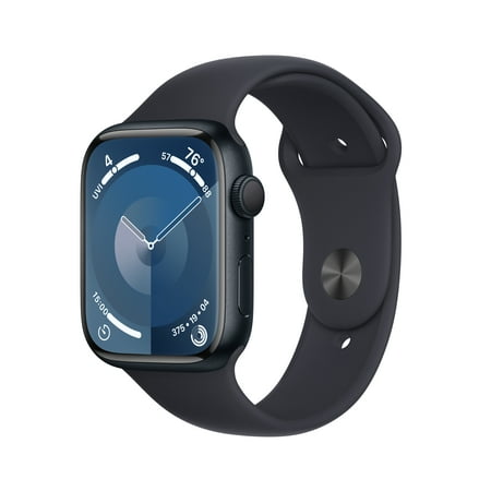 Apple Watch Series 9 With Blood Oxygen. GPS 45mm Midnight Aluminum Case with Midnight Sport Band - M/L.