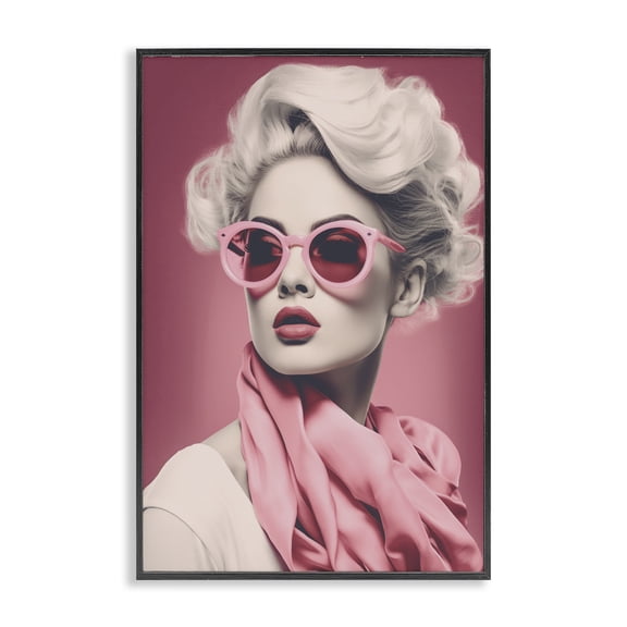 Stupell Industries Iconic Retro Chic Portrait Black Framed Giclee Art, design by Andrea Haase