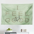 thumbnail image 1 of Saying Tapestry, Feel Free and Every Day in a Shape of Human Face with Mustache Beard Bicycle, Fabric Wall Hanging Decor for Bedroom Living Room Dorm, 2 Sizes, Multicolor, by Ambesonne, 1 of 1