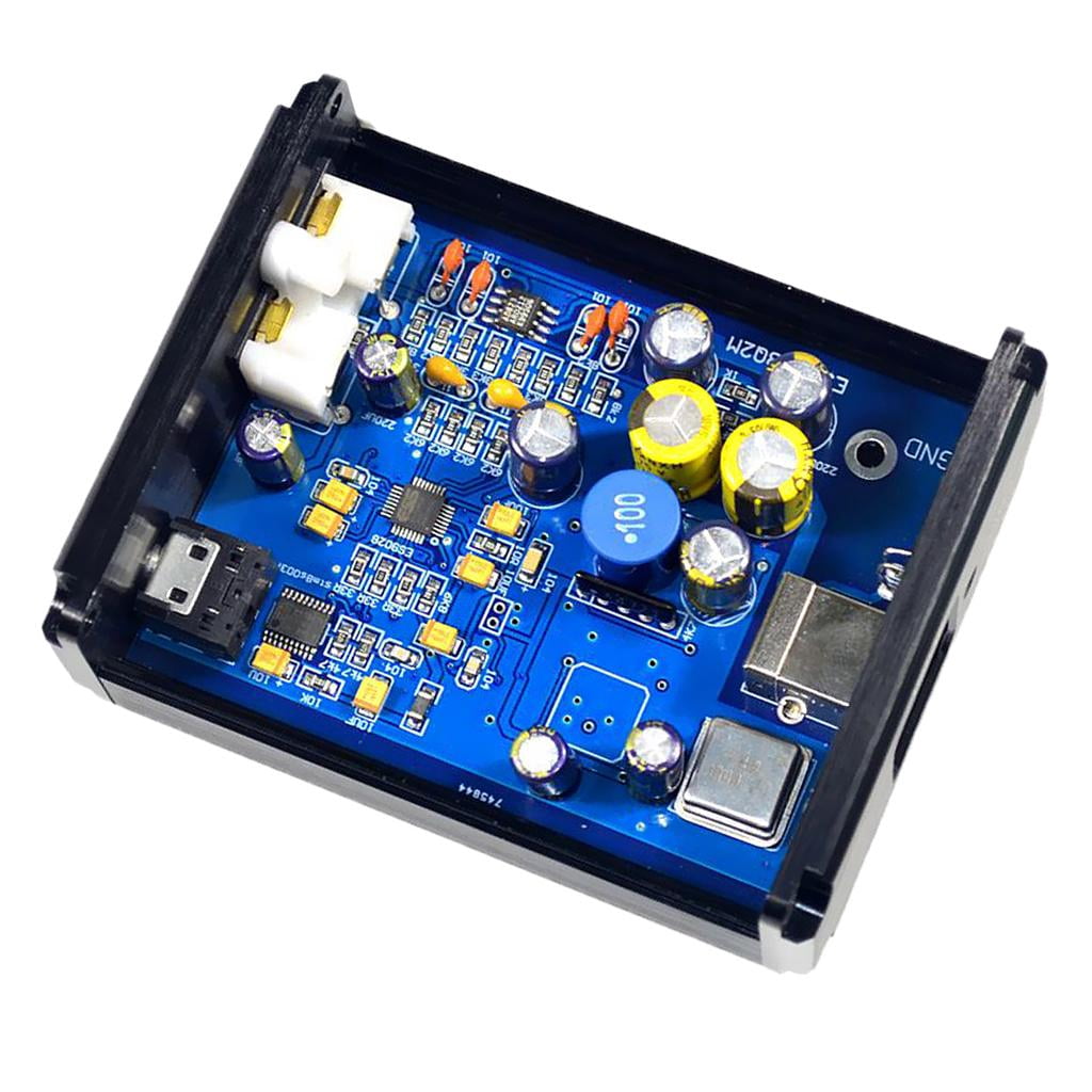 LeeQinersw Black USB DAC External Sound Card Audio Amplifier HiFi Headphone Microphone