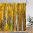 thumbnail image 4 of Beautiful Autumn Landscape Shower Curtain Forest Lake Fire Red Golden Leaves Nature Landscape Fabric Bath Curtain Bathroom r, 4 of 7