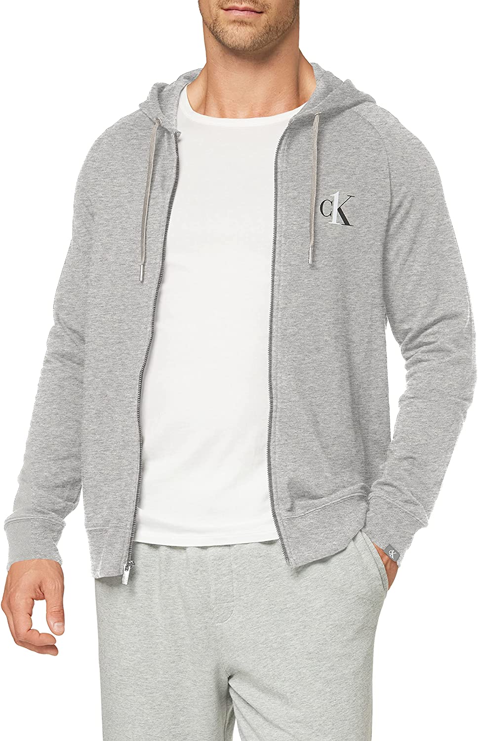 Calvin Klein Ck One Full Zip Hoodie X-Large Heather Grey 