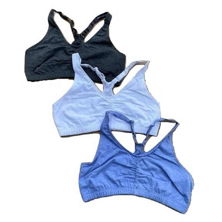 Fruit of the Loom Women's Shirred Front Racerback Sports Bra, Style-90011, 3 -Pack 