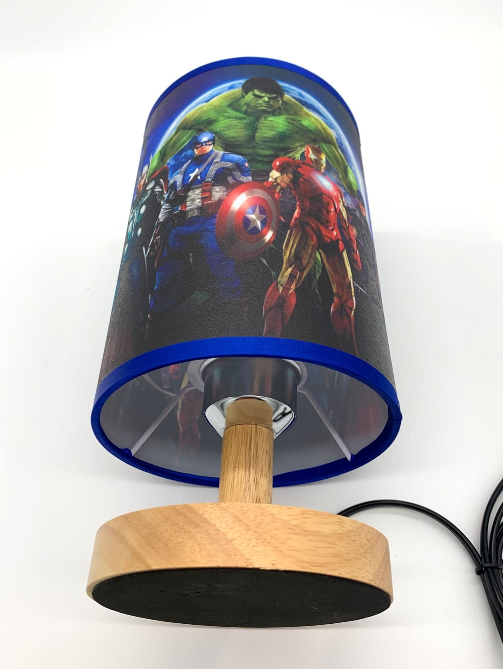 Avengers Table Lamp Night Light Wood Base Room Decoration or Great Gift Ideas