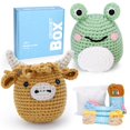 thumbnail image 1 of Kit de ganchillo CrochetBox para principiantes de vacas y ranas de las Tierras Altas, 1 of 7