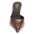 thumbnail image 4 of FSJ Women Pointed Toe Studded Backless Pumps Slip on Stiletto High Heel Mules Casual Dress Work Slides Shoes Size 8 Espresso, 4 of 5