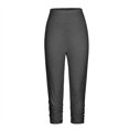 thumbnail image 4 of Jxximdong Leggings for Women Plain Pleated Design Fashionable And Calf Elastic Women's Cropped Pants Leggings Bodybuilding Pants Black L Yoga Pants, 4 of 7
