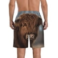 thumbnail image 3 of Kdxio Yak Pattern Mens Casual Shorts - Drawstring Summer Beach Sports Shorts for Men, 3 of 9