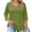 Green, variant on Womens Plus Size Tops 3/4 Sleeve Shirts Summer Cut Out Ring Keyhole Neck Dressy Casual Loose Tunic Tops Green L