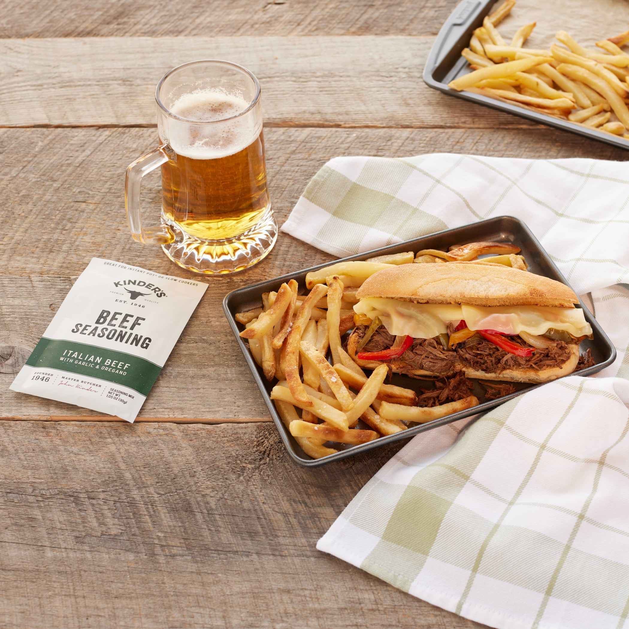 (3 pack) Kinder's Italian Beef Seasoning, 1.1 oz Packet
