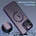 thumbnail image 5 of for iPhone 13 Pro Max Case Magnetic Clear with Camera Cover [Compatible with MagSafe] Stand Hard Luxury Plating Phone Cases for iPhone 13 Pro Max for Women Men -Purple, 5 of 12