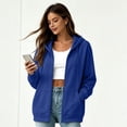 thumbnail image 6 of Hsovts Zip Up Hoodie Women Casual Oversized Sweatshirt Zip Up Hoodies Long Sleeve Y2K Hooded Sweatshirt Fashion Zipper Fall Light Jackets With Pocket, 6 of 6