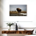 thumbnail image 3 of Elephant Stock Bison Cloud Day Wall Art - Horizontal Canvas Wall Art - Living Room Wall Decor - Animal Canvas - Gray And Brown Decor - 30" x 20", 3 of 8