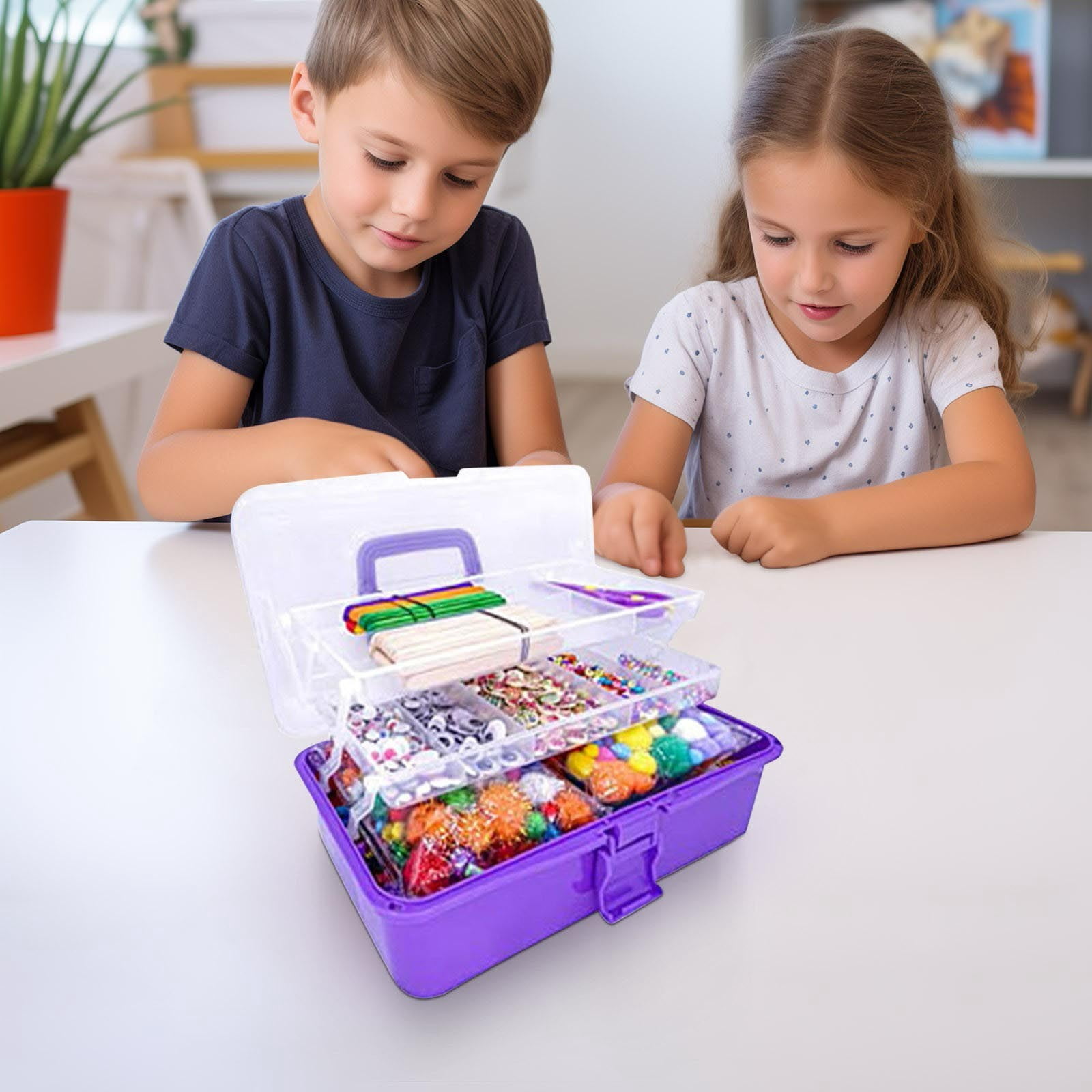 DIY Tote Box Set for Kids - Portable Craft Storage with Safe Materials for Educational Play - Perfect Gift for Ages 3-8 B