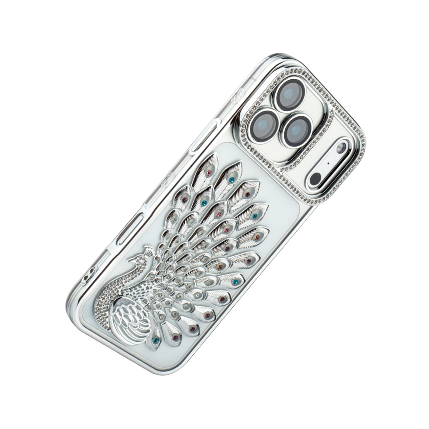 Protective Crystal Plume Case for iPhone 17 Pro - Silver