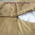 thumbnail image 2 of Luxury Soft Plush Velvet Throw Pillow Cover Decorative Pillow Covers Short Wool Cushion Covers for Couch Faux Fur Throw Pillow Case for Living Room Bedroom Home Decor,Set of 2,18" x 18",Khaki, 2 of 6