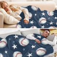 thumbnail image 5 of 70x55 Inches Glow in The Dark Blanket Cozy Throw Camping Blankets for Home and Outdoor Use Baseball Stars Pattern, 5 of 8