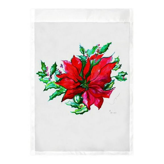 Betsy Drake Interiors Poinsettia 2-Sided Polyester Garden Flag