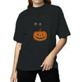 thumbnail image 2 of Halloween Cat with Pumpkin Women's T-shirt, 2 of 3