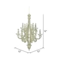 thumbnail image 2 of Vickerman 12" Champagne Glitter Chandelier Christmas Ornament, 3 per bag, 2 of 3