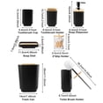 thumbnail image 2 of 8-Piece White/Black Bathroom Accessories Set Includes Trash Can, Toothbrush Holder, Rinse Cup, Lotion Soap Dispenser, Soap Dish, Toilet Brush, Cotton Swab Holder and Storage Box, 2 of 6