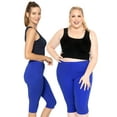 thumbnail image 2 of Stretch Is Comfort Women's Cotton Knee Length Leggings Royal Blue Small, 2 of 6