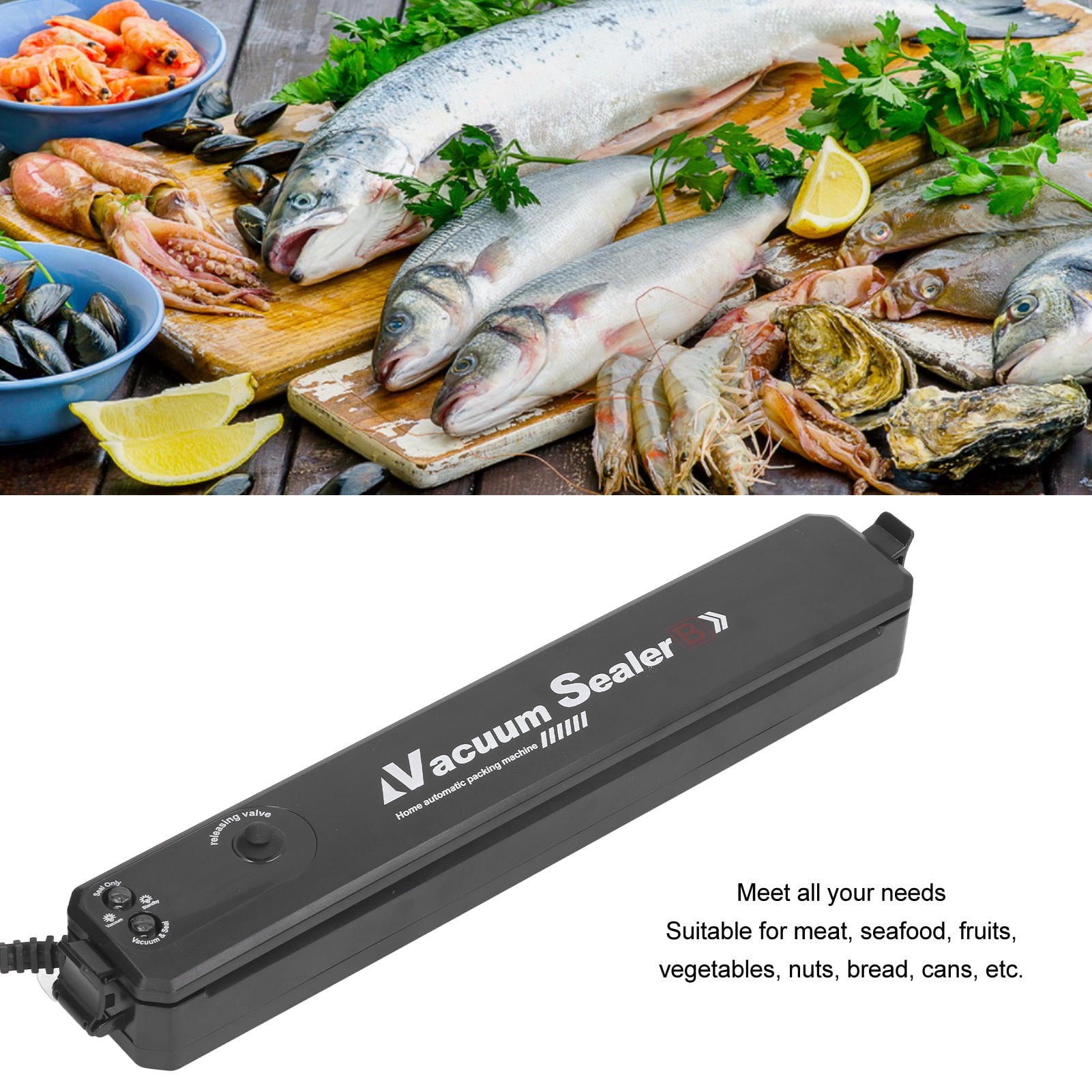 Yajisi 10‑Bag Automatic Vacuum Sealer with LED Timer – 15‑Second Quick Seal, Dry & Moist Modes, 220V CN Plug