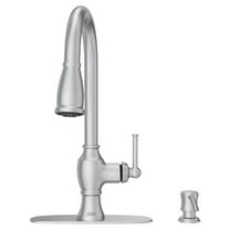 American Standard Marchand Single Handle Pull-Down Sprayer Kitchen Faucet in Stainless Steel, Silver