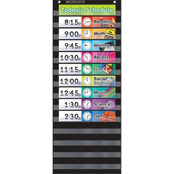 Scholastic Teaching Resources  Pocket Chart Daily Schedule- Black