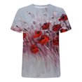 thumbnail image 4 of Blusa superior de camiseta de manga corta con estampado digital de cuello redondo casual de moda para mujer Pompotops hkajfhjk469866, 4 of 5