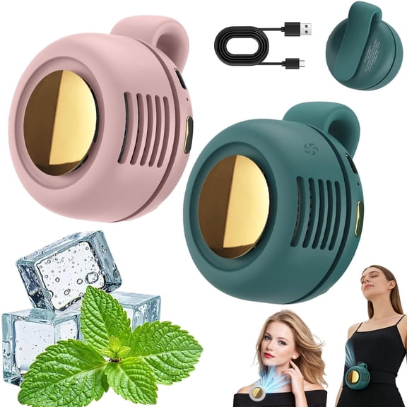 Small Whirlwind Clip Waist Neck Fan, 3 Speeds Silent Bladeless Wearable Fan, Rechargeable Hands-Free Portable Fan for Outdoor Travel Office