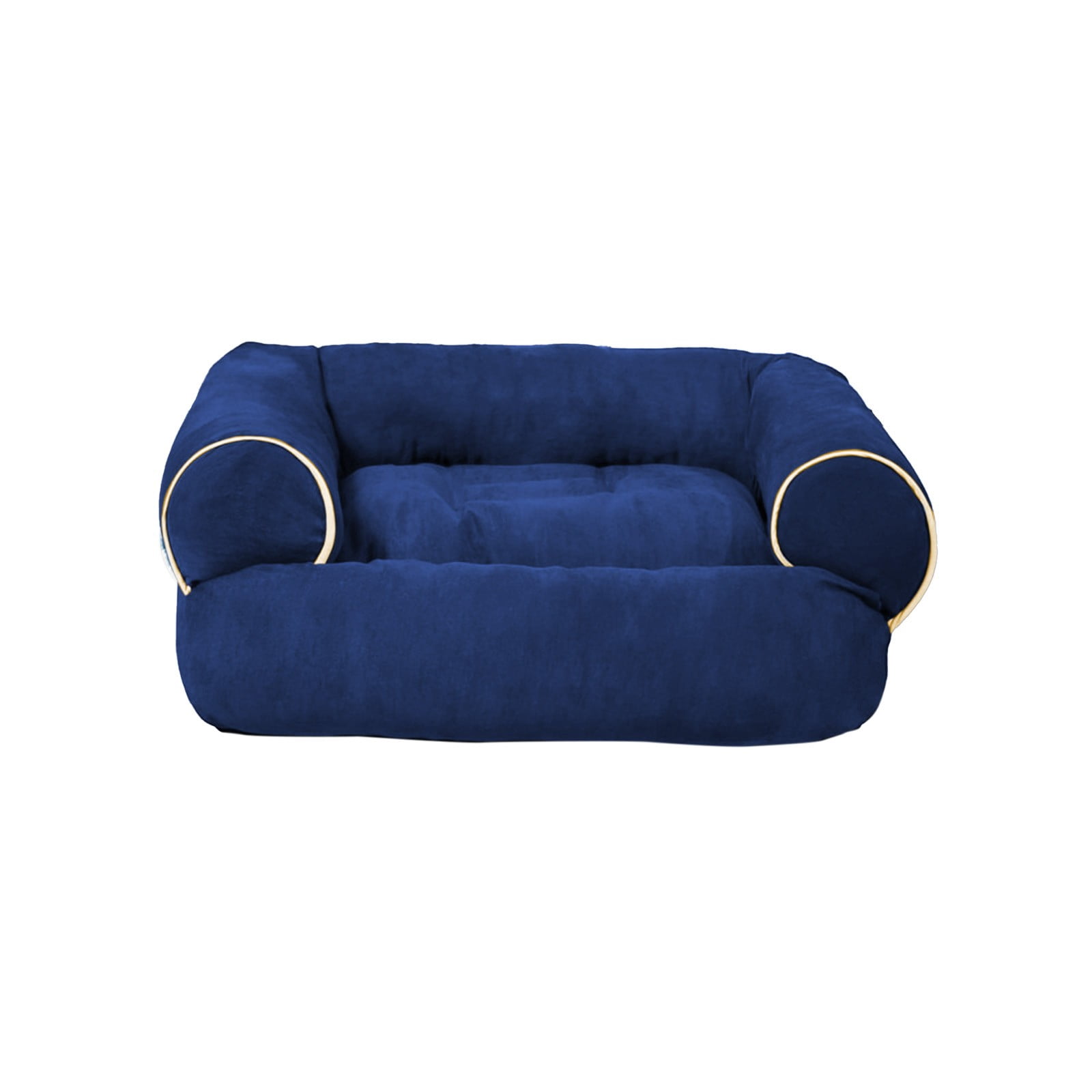 Suede Orthopedic Dog Bed for Small to Medium Dogs, Soft Pet Couch Bed with Sides, Non-Slip Bottom, Blue