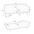 thumbnail image 2 of 70" Teddy Velvet Futon Sofa Bed with Adjustable Arms and Backrest, Modern Convertible Futon Couch with Metal Legs & Pillows, Modern Loveseat for Living Room, Bedroom, Green, 2 of 9