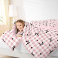 thumbnail image 4 of Homewish Kawaii Pink Buffalo Bedding Comforter Set for Kids, Princess Bowknot Bow Twin Comforter Sets, Love Heart Reversible Bedding Set, Lightweight Room Decor, 2 Pieces, 4 of 8