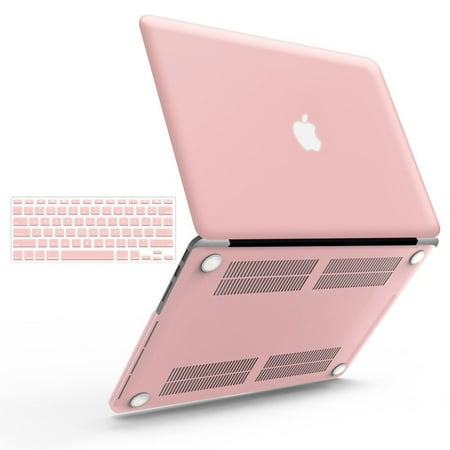iBenzer Basic Soft-Touch Series Plastic Hard Case & Keyboard Cover for Apple MacBook Pro 13-inch 13" with Retina Display A1425/1502 (Previous Generation) (Rose Quartz)