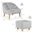 thumbnail image 4 of Costway Kids Sofa Chair w/ Ottoman Toddler Single Sofa Velvet Upholstered Couch Grey, 4 of 9