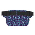 thumbnail image 3 of Fotbe Skull daisy Gradient Cangurera Cuadrada con Estampado de Doble Capa, Bolsa de Cintura Ajustable Mini para Hombres y Mujeres, 3 of 9