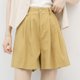 thumbnail image 1 of Rimocy - Pantalones cortos japoneses de verano para mujer, de pierna ancha, elásticos en la espalda, de cintura alta, holgados, de algodón, de color liso, 2023, 1 of 6