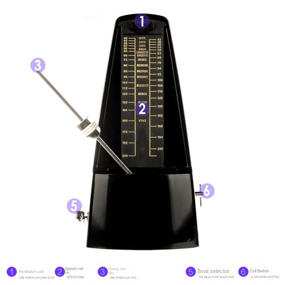 Metronome Piano Mechanical Metronome Universal Instrument Metronome Suitable for Piano, Guitar, Erhu