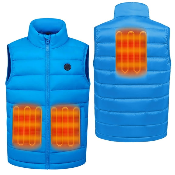 REDARER Boys Heated Vest Rechargeable Battery Powered Warm Winter Jacket Inner Wear for Kids Youth Cold Weather Gear,Size:7-8 Years