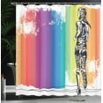 thumbnail image 4 of Ambesonne Colorful Shower Curtain, Marathon Runner Ombre, 69"Wx84"L, Orange Purple Blue, 4 of 5