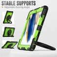 thumbnail image 5 of Samsung Galaxy Tab A8 Case 10.5 Inch 2022 SM-X200/X205/X207 with Built-in Screen Protector, Dteck Heavy Duty 3 in 1 Shockproof Bumper Full Body Drop Protection with 360° Ring Holder,Black+Green, 5 of 8