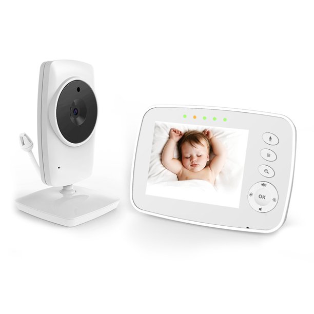 Monitor para bebés con cámara Monitor para bebés inteligente con pantalla LCD de 3,2 pulgadas y cámara de visión nocturna Comunicación bidireccional Adecuado como regalo de San Valentín