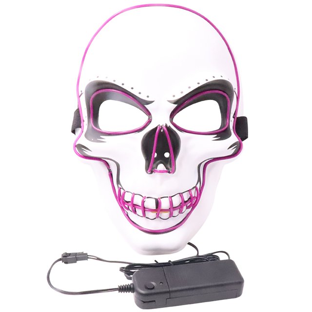 Halloween Glowing Hood Cold Light Hood Cheering Prop Party Skeleton Man Halloween Party Hood