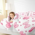 thumbnail image 4 of Manfei Princess Ribbon Child Bedding Comforter Set, White Pink Cartoon Twin Comforter Sets, Kawaii Ribbon Bow Reversible Bedding Set, Ultra Soft Home Decor, 2pcs, 4 of 6