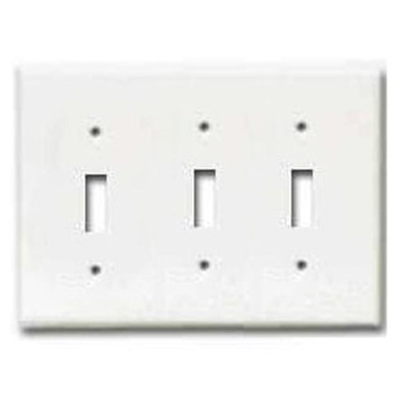 2141W-BOX 3 - Gang Standard Switch Plate, White